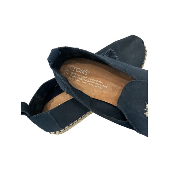 Toms Suede Tassel Shoes, Blue, Women’s W7 Super Cute & Comfortable - Picture 6 of 8